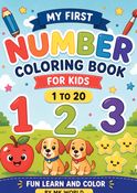 Number colouring book for kids