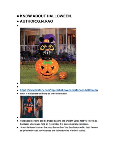 KNOW MORE ABOUT HALLOWEEN