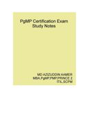 Program Management Professional ( PgMP ) Certification Exam Study Notes
