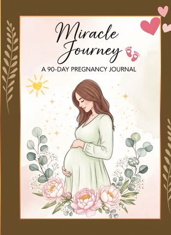 Miracle Journey: 90-Day Pregnancy Journal (B&W Edition)