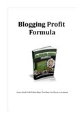 Blogging Profit Formula