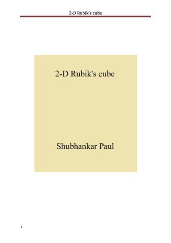 2-D Rubik’s cube