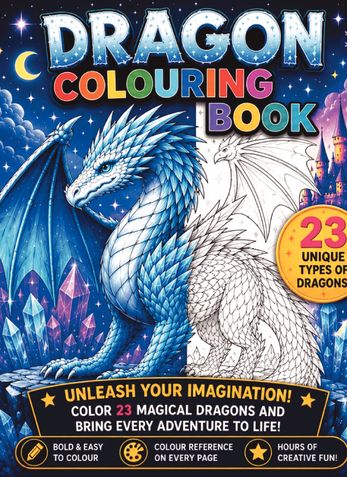 23 Unique Dragon Colouring Book