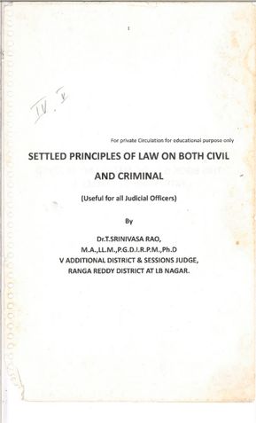 Settled Principles of Law on Both Civil and Criminal