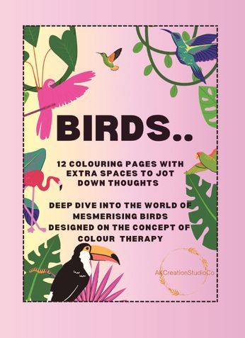 12 Birds colouring book | Colour Therapy | Beginners| Kids|Adults|Seniors | Mesmerising Birds Colouring book