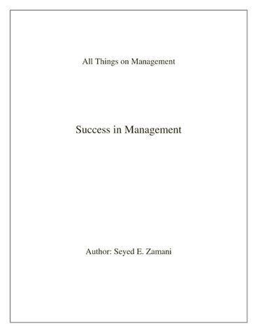 Success in Management