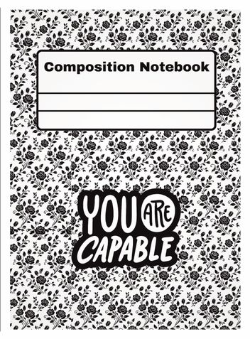 Floral Composition Notebook:100Pages Wide Ruled (7.2*9.75in) Notebook For Kids,Teens,Students And Adults.