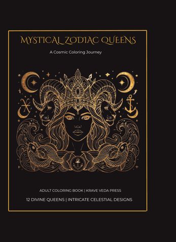 Mystical Zodiac Queens: A Cosmic Coloring Journey