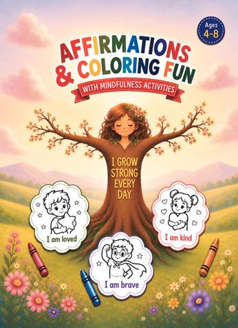 Affirmations & Coloring Fun with Mindfulness Activities for Kids Ages 4-8