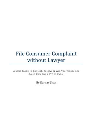 File Consumer Complaint without Lawyer
