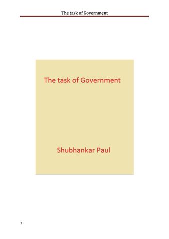 The task of Government