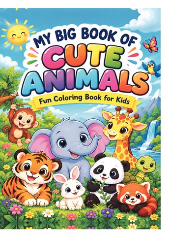 My Big Book of Cute Animals: A Fun Coloring Book for Kids with Cute Animal Illustrations to Spark Creativity