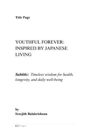 YOUTHFUL FOREVER: INSPIRED BY JAPANESE LIVING