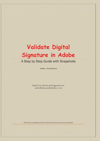 Validate Digital Signature in Adobe - Colour Paper Book