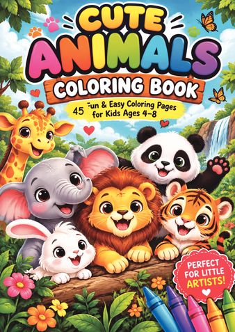 Cute Animals Coloring Book