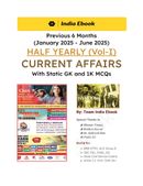 Current Affairs Half Yearly (VOL-I) From Jan 2025 - Jun 2025