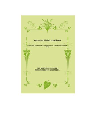 Advanced Siebel Handbook