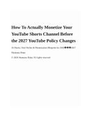 YouTube Shorts Monetization 2027