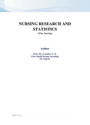 NURSING RESEARCH AND  STATISTICS  (M.Sc. Nursing)