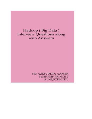 Hadoop ( Big Data ) Interview Questions with Answers