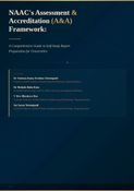 NAAC's Assessment and Accreditation (A&A) Framework:  A Comprehensive Guide to Self-Study Report Preparation for Universities