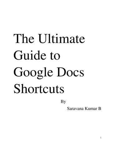 The Ultimate Google Docs Shortcuts