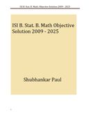 ISI B Stat B Math  Admission Test objective questions 2009 - 2025 Solution