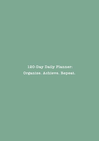 120-Day Daily Planner