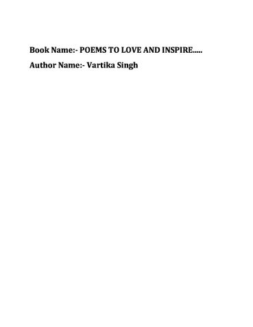 Poems To Love and Inspire!