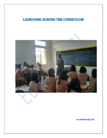 Language across the curriculum