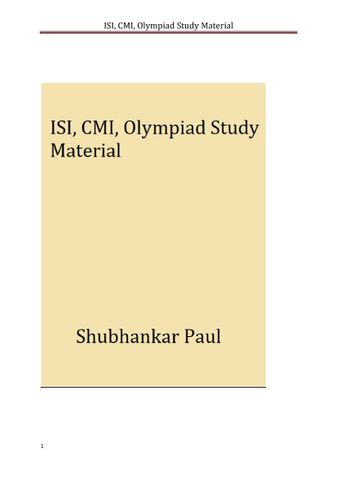ISI, CMI, Olympiads Study Material