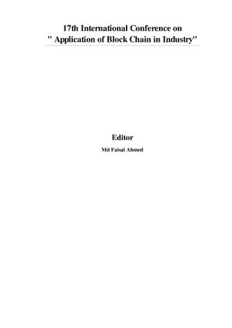 17th International Conference on " Application of Block Chain in Industry"