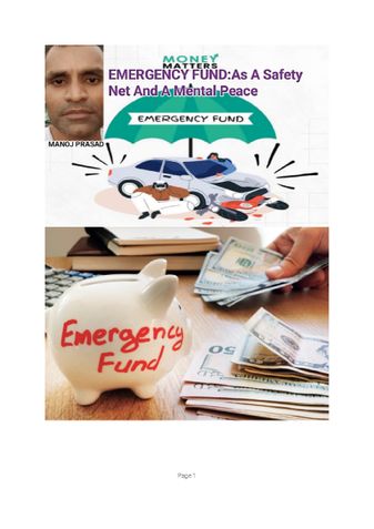 Emergency fund as a safety net and a mental peace