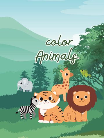 Animals Learning: A Fun Coloring Book for Kids